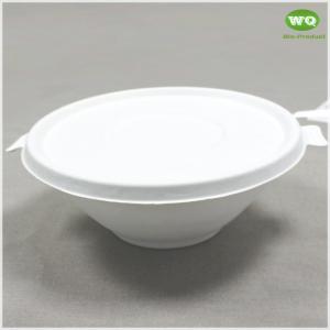 China Bleached  Color 100% Eco-Friendly Sugarcane Disposable Soup Bowl With Lid -Durable Food Storage Containers With Lids wholesale