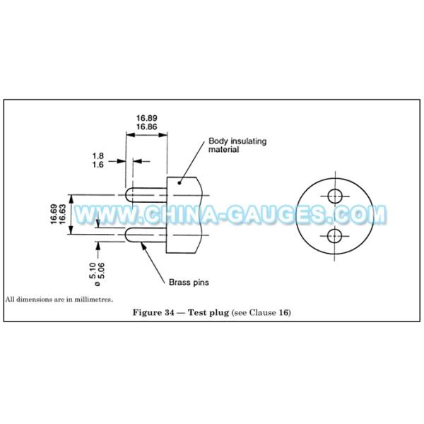 BS 1363-3 Figure 34 Test Plug