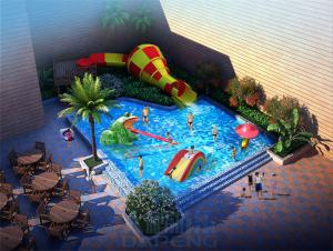 China Anti UV Aqua Park Playground Spray Park Fiberglass Family Water Slides wholesale
