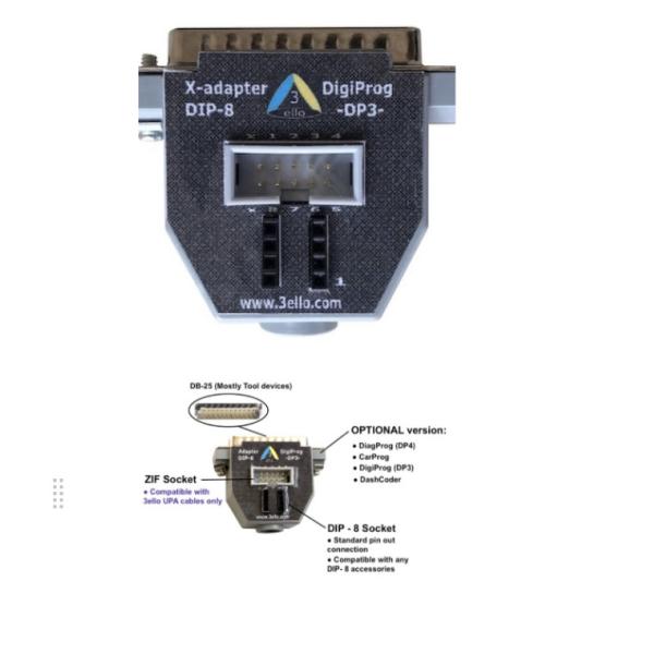 Quality X-ADAPTER DB25  to DIP-8 for pogo pin TSSOP /MSOP /SOIC  connect DIGI PROG -DP3 programmer device for sale