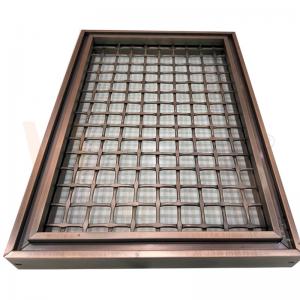 China PVD Color Square Shape 316 Grid Stainless Steel Wire Mesh Panels For Space Divider wholesale
