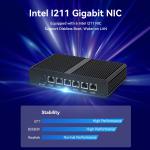 Intel Pentium 4405U 6LAN RJ45 Software Router DDR4 With Dual Screen Display