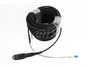 Black Waterproof ODLC / PDLC Fiber Optic Patch Cord , High shock