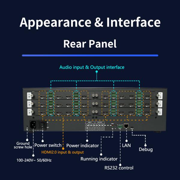 Quality Separate Audio Frequency HDMI Matrix Switcher with 3840x2160P60 Maximum Input Resolution and 8bit Color Depth for sale