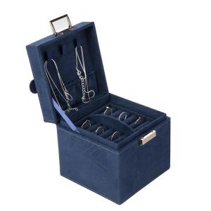 China Lightweight Retail Jewelry Box , Easy To Take Leather Black Jewelry Box wholesale