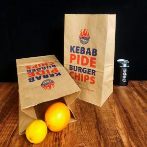 China Food Grade Biodegradable Kraft Paper Eco Fast Food Bags Grease Proof on sale