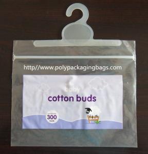 China Colorful Printed Cotton Buds Packaging Plastic Bag With Hook Hanger wholesale