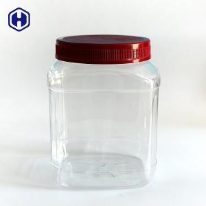 China Clear Square Wide Mouth Plastic Jars  Mixed Dried Cashew Nuts Packaging wholesale