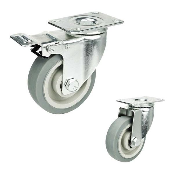 Quality Non Marking TPR 75mm Medium Duty Casters For Medical Trolley for sale