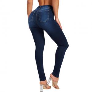 China Women Elastic Jeans Pants Spring Slim Fashion High Waist Small Feet Jeans wholesale