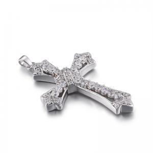 China Overlap III 925 Silver CZ Pendant 4.53g Sterling Silver Cubic Zirconia Cross Pendant on sale