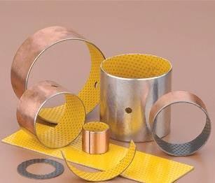 Quality SF-2 boundary lubricating bushing,carbon steel plate,copper powder,pom,etc.yellow,low speed,heavy loading. for sale