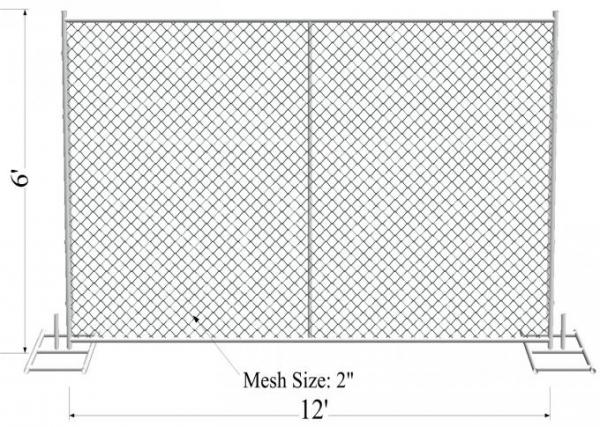 8'x14' chain link fence panels 1⅜"(35mm) and 16gague wall thickness cross brace hot dipped galvanized be 2.0 oz/ft2