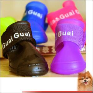 China Colorful puppy shoes for dogs Rubber Water Protective Pet Shoes Booties Waterproof Rain wholesale