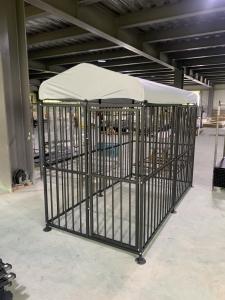 China Outdoor Dog Kennel Steel Powder Coated Dog Cage with Watrerproof Cover Secure Lock for Backyard 10