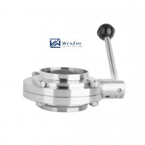 China Food Grade Sanitary Stainless Steel Butt-Weld Butterfly Valve with Welding Connection wholesale