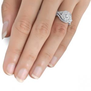 China 43PCS 0.43ct Diamond Engagement Wedding Rings 18K White Gold Color ODM wholesale