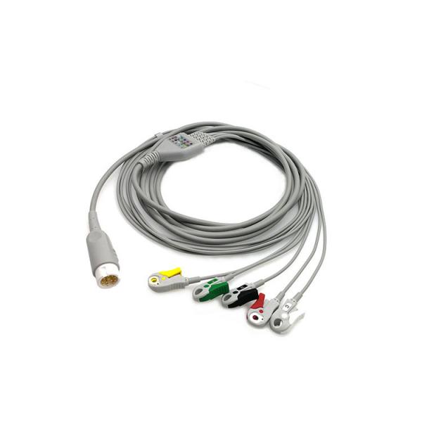 Medical Consumable Wire 5 Lead Snap ECG Cable 12 pin 3m For PH