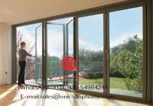 Soundproof Souble Aluminium Folding home Bi-Fold door,Energy Saving Bi-folding Doors,Exterior Patio Bi Fold Doors