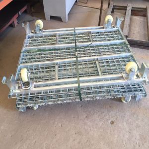 Medium Duty Foldable Stackable Large Wire Mesh Container Rust Resistant 500