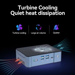 DDR5 Home Office Mini PC With Fan Dual LAN 4 Screen Display 2 M.2 SSD Desktop