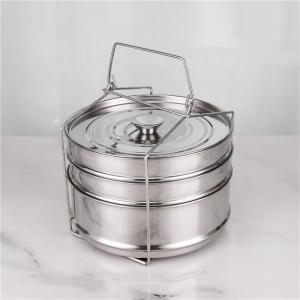China 20cm 3 Layer Stainless Steel Steamer Basket Dumpling Vegetable Steamer Pot on sale