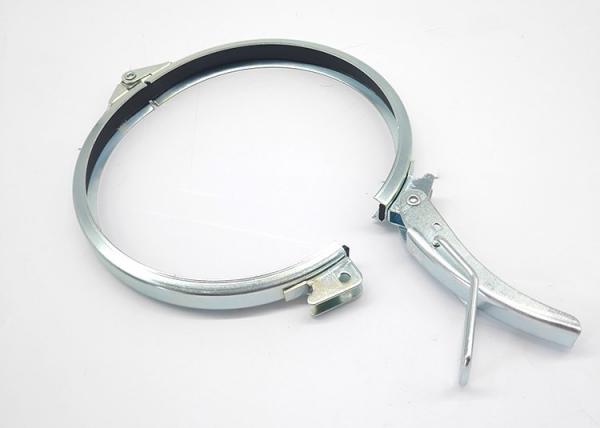 Quality 1.0mm Round Duct V Band Clamp 4 Inch Galvanized Steel Lever Lock Ring for sale