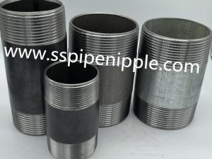 China Equal Shape Black Carbon Steel Pipe Nipples 1/2 X Close For Plumbing wholesale