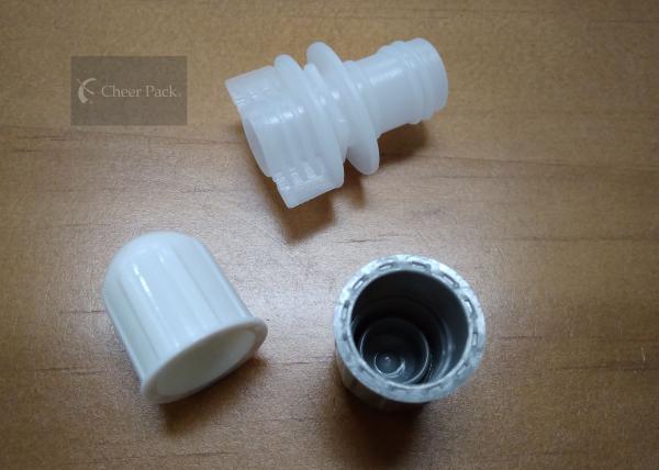 Quality Outer Dia 14mm Plastic Spout Cap White Color For Stand Up Pouch , Non - Toxic for sale