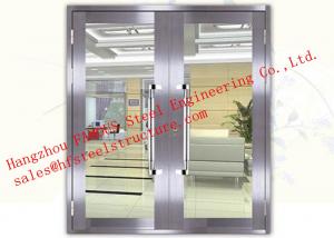 China Galvanized Steel Fireproof Glass Fire Rated Double Doors For Shopping Mall wholesale