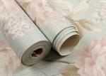 Moisture Proof Country Floral Wallpaper / PVC Embossed Wall Covering For Living