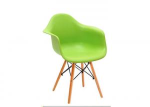 China Colorful Wooden Leg Dining Chair Slip Resistant With Waterfall Seat Design wholesale