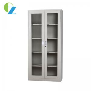 China Commercial Steel Metal File Storage Cabinet Office Furniture 2 Swing Glass Door wholesale