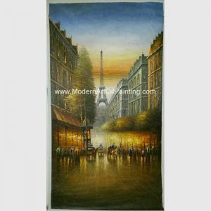 China Handmade Paris Oil Painting Old Paris Scenery Palette Knife With Texture wholesale