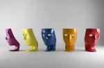 Human Face Fiberglass Nemo Mask Chair Decorative Function 92 * 94 * 134cm