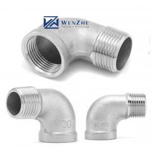 China Stainless Steel 304 316 90 Degree Threaded Elbow Pipe Fittings for Plumbing Supplies on sale