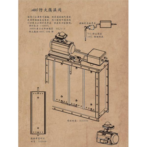 A60 Fire Isolating Damper With 1000℃ Isolation For Ships And Fire And Smoke Emergency Systems