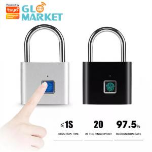 China Tuya App Control Smart Fingerprint Padlock Keyless USB Charging For Door Suitcase Drawer wholesale