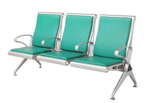 China Green PU Leather SS201 Steel Airport Chair / Salon Waiting Room Chairs on sale