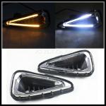 Dual White Amber LED DRL daytime running light with turn signal light for Toyota