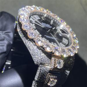 China 30 Carats Moissanite Bust Down Watch Lab Diamond Watch Mechanical Lab Diamond on sale
