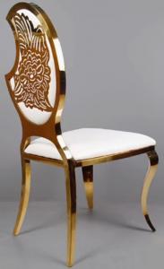 China Wedding Party Event Golden Stainless Steel frame Wedding Chair Dining chair wholesale