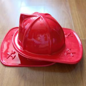 China Child Red Fire Chief Fireman Helmet Hat And Toy Ax Axe Costume Firefighter Man wholesale