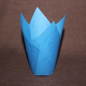 China Sky Blue baking tulip cup/lotus cup , cake cup liners wholesale
