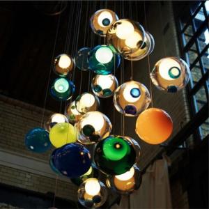 China Modern Colorful Glass Ball For Dining Room Restaurant Decoration Light Fixture Luxury Large wholesale