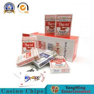 China 555 Casino Playing Cards Both Side Uv Resistance Printing Casino Standard Blue Core wholesale