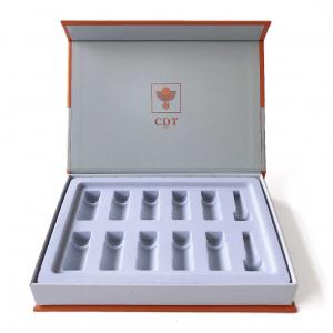 China Orange Elegant Beauty Box Gift Set Custom Glass Bottle Holder Inserts wholesale