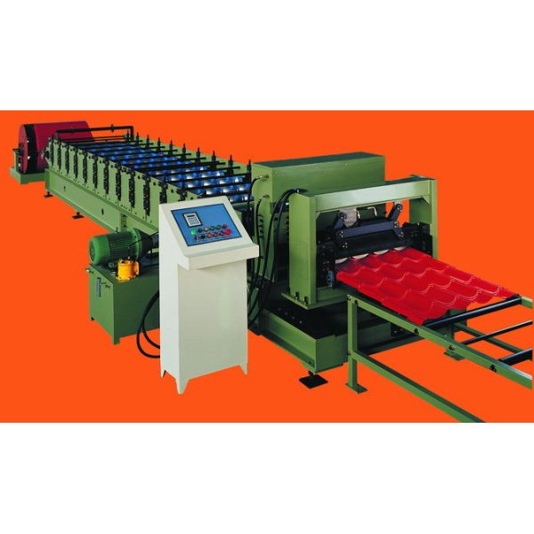 China Custom 1200mm Feeding Width Step Tile Roll Forming Machine With PLC Control System wholesale