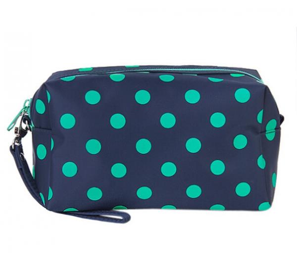 Quality Multi Colored Compact Zipper Pencil Bag Ladies Cosmetic Pouch Polyester for sale