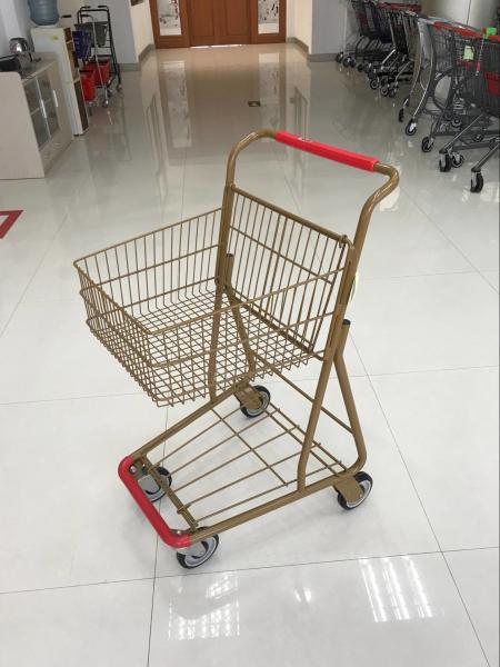 Quality 40L Folding Grocery Shopping Trolley , Singel Basket Supermarket Shopping Carts for sale